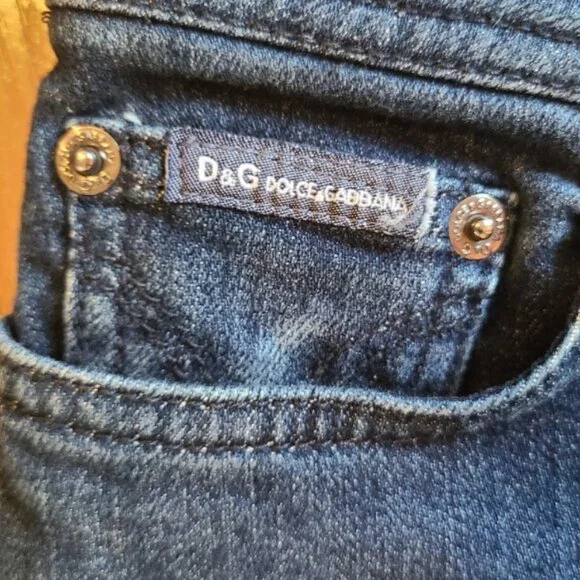 DOLCE & GABBANA STRETCH SKINNY JEANS ZIP ANKLE HIGH RISE LEATHER LOGO PATCH 38 - Picture 7 of 11